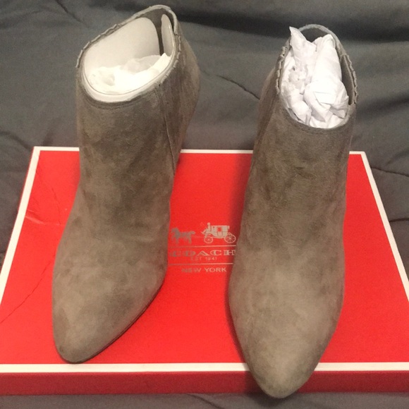 Coach gray suede heel bootie - Picture 4 of 4